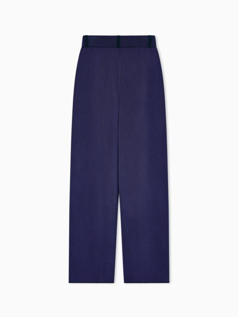 GIORGIO ARMANI ASV RIBBED VISCOSE-BLEND TROUSERS