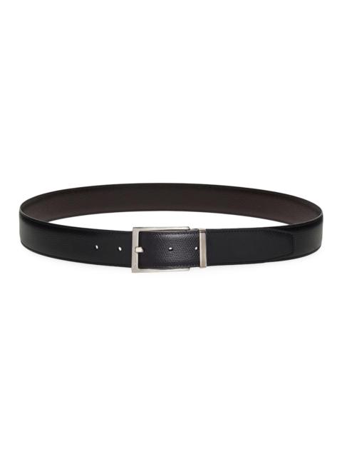 FERRAGAMO Men's Buckle Cut-to-Size Leather Belt - Nero Hickory