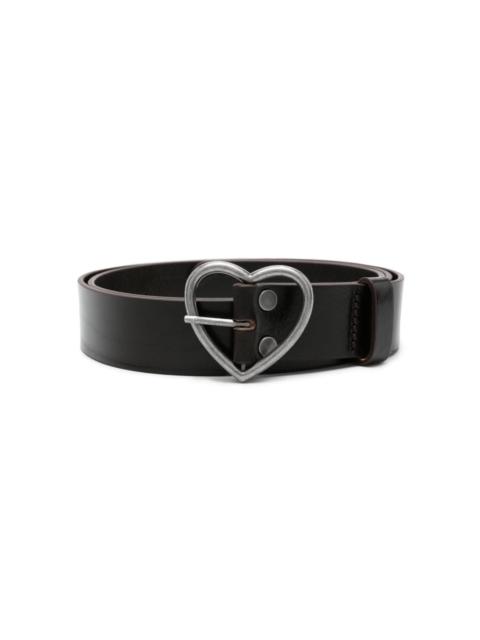 heart-buckle leather belt