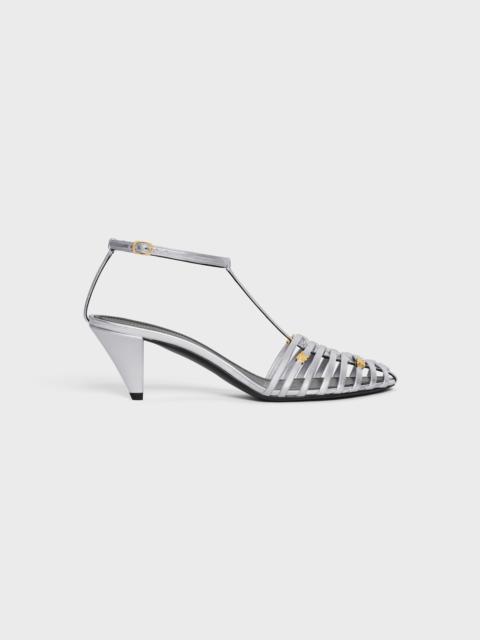 CELINE CAGE HEELED SANDAL IN LAMINATED LAMBSKIN