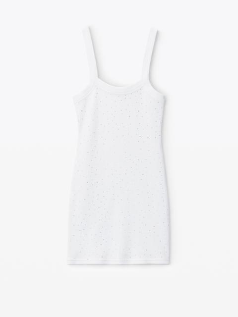 Alexander Wang Crysal Hotfix Cami Dress in Waffle Knit