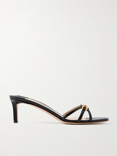 TOM FORD Horsebit-embellished Lizard-effect Leather Mules