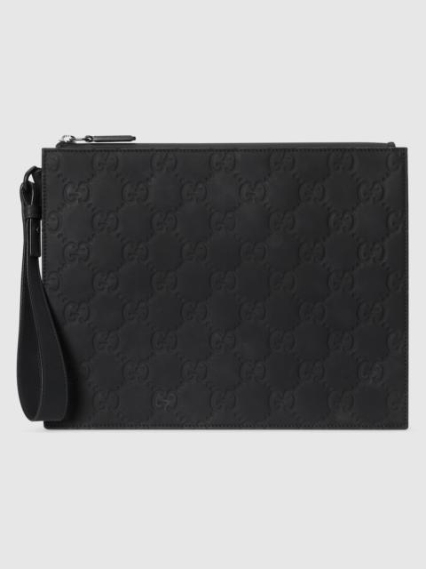 GUCCI GG rubber-effect pouch