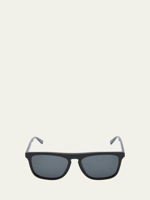 SAINT LAURENT Men's Slim Acetate Aviator Sunglasses with Logo