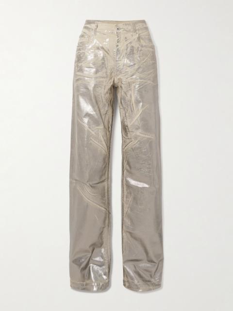 Rick Owens DRKSHDW Geth metallic wide-leg jeans Metallic