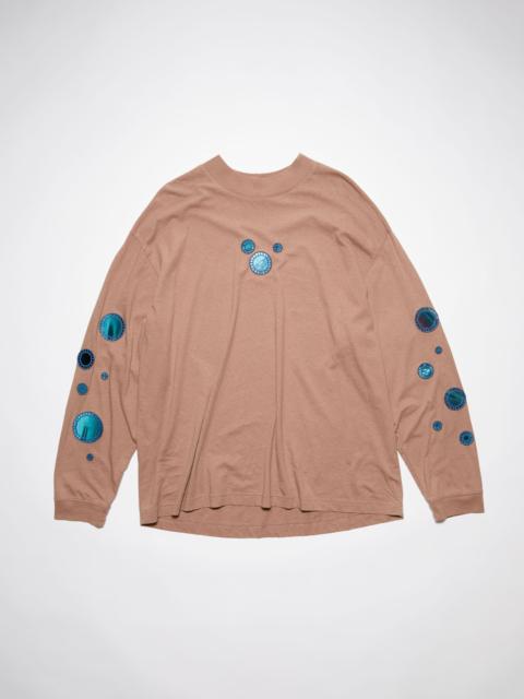 Acne Studios Mirror embroidery long sleeve t-shirt - Light taupe