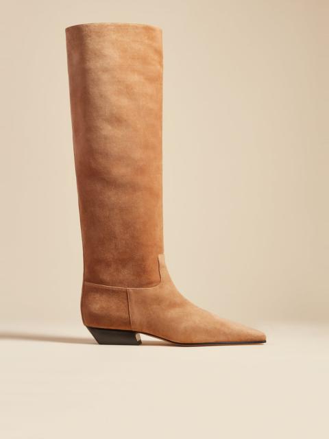KHAITE The Marfa Knee-High Boot in Camel Suede