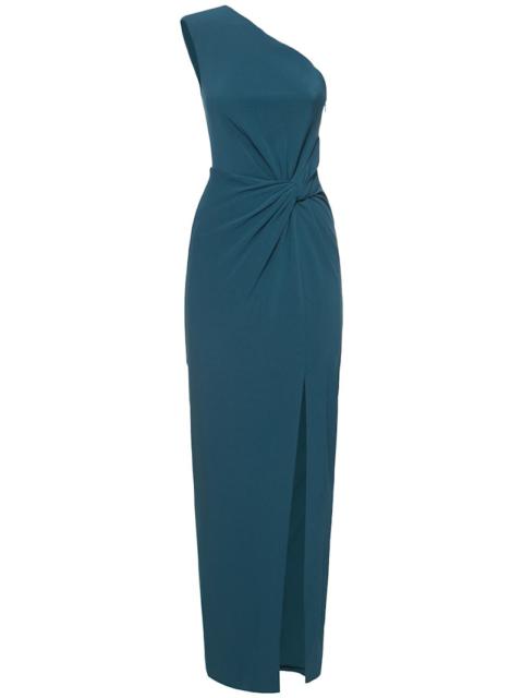 ROLAND MOURET Asymmetric satin crepe maxi dress