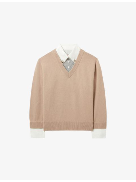 Claudie Pierlot Two-in-One Wool and Cotton Jumper