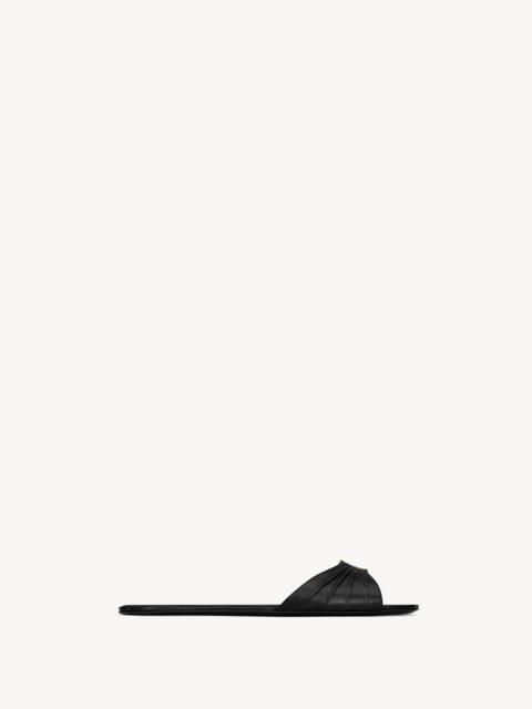 SAINT LAURENT BABYLONE SLIDES IN SMOOTH LEATHER
