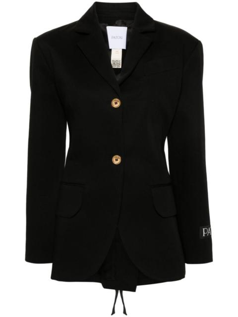 PATOU tie-fastening-straps twill blazer