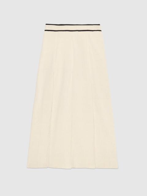 GUCCI Fine viscose pleated midi skirt