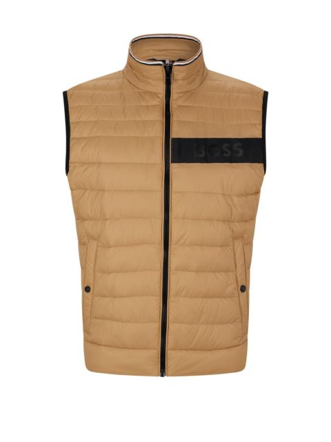 BOSS WATER-REPELLENT GILET WITH 3D-LOGO TAPE