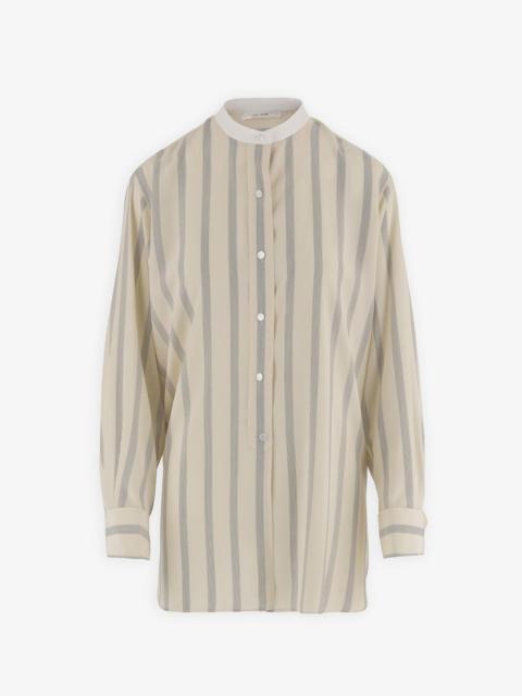 The Row Falco white and black striped shirt