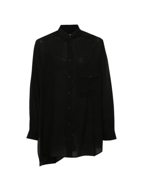 Yohji Yamamoto asymmetric poplin shirt