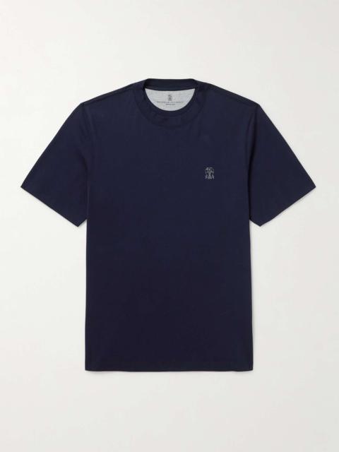 Layered Logo-Print Cotton-Jersey T-Shirt