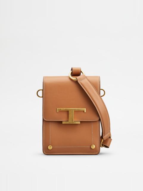 T TIMELESS BAG IN LEATHER MICRO - BROWN