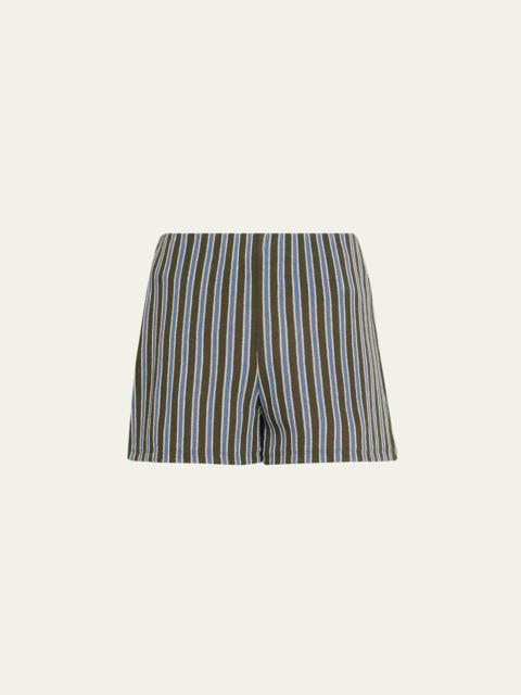 VERONICA BEARD Vichi Striped Cotton Shorts