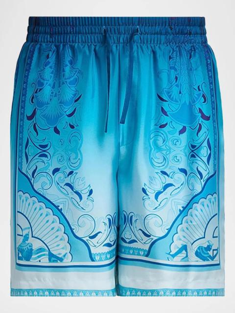 CASABLANCA Men's Egyptian Rug Silk Shorts