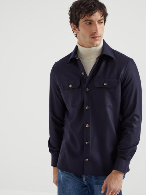Brunello Cucinelli Virgin wool flannel overshirt with chest pockets