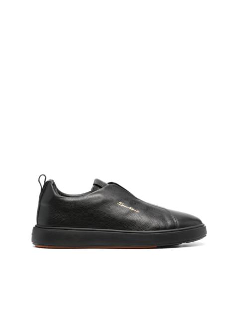 Santoni round-toe leather sneakers