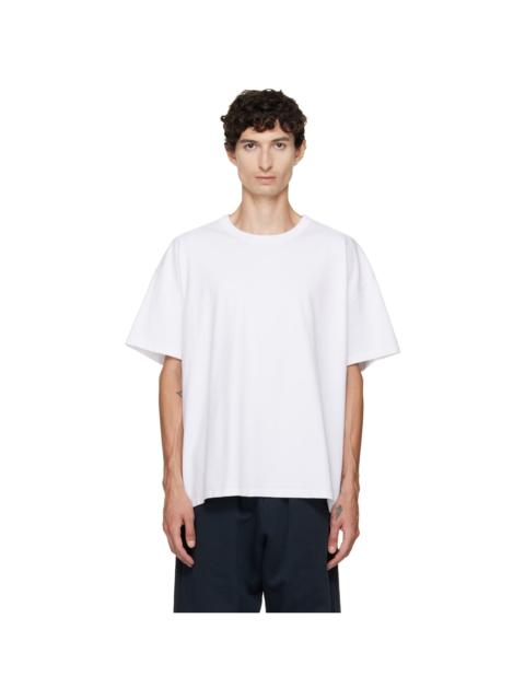 LES TIEN White Heavyweight Binded Neck Oversized T-shirt