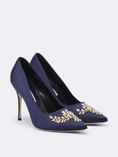 Manolo Blahnik Pasadis embellished satin pumps