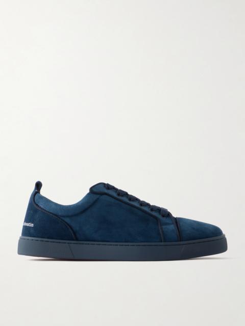 Christian Louboutin Louis Junior Grosgrain-Trimmed Suede Sneakers