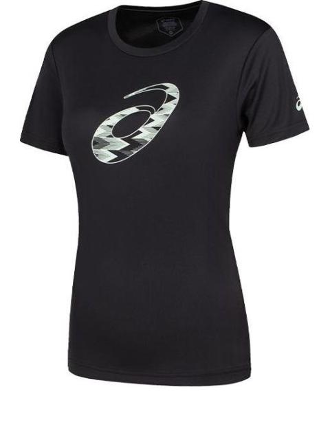 Asics (WMNS) ASICS Spiral Graphic Short Sleeve T-Shirt Asia Sizing 'Performance Black' 2032D020-001