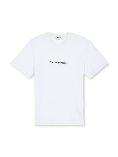 MSGM T-shirt quote "Sorridi sempre"