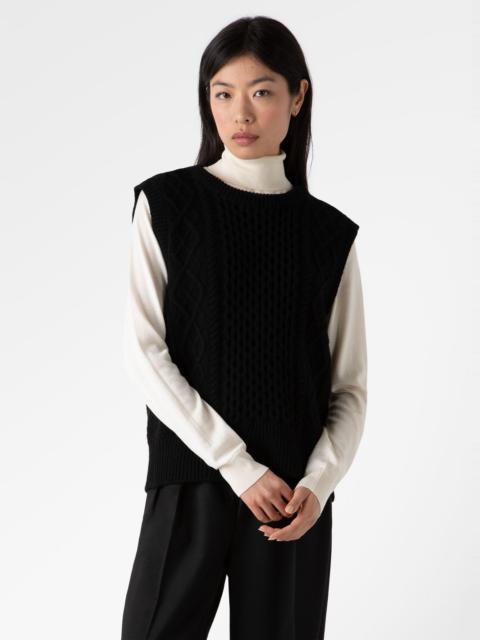 Sunspel Lambswool Cable Knit Vest