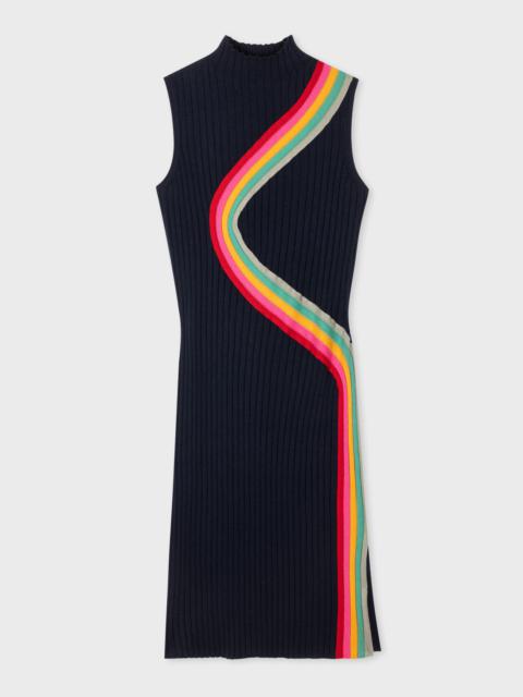 Paul Smith Navy 'Swirl' High Neck Dress