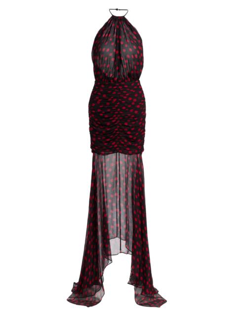 RONNY KOBO Women's Tilda Polka-Dot Chiffon Maxi Dress - Black Red