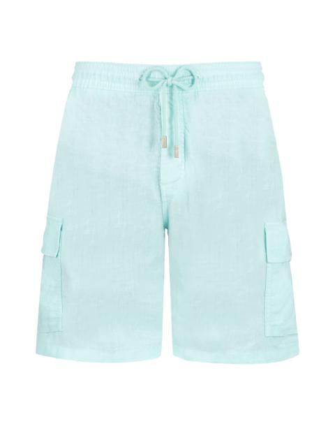 Vilebrequin Men Linen Bermuda Shorts Cargo Pockets