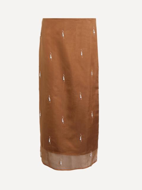 RÓHE Pearl-Embellished Organza Skirt