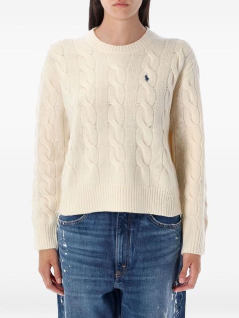 Polo Ralph Lauren embroidered-logo cable-knit sweater