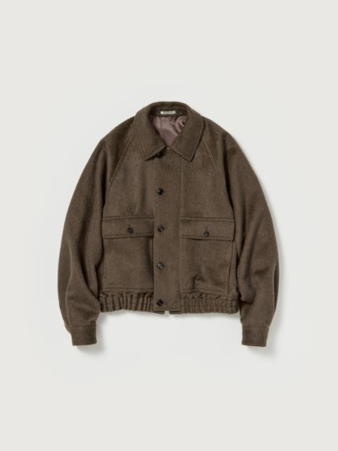 AURALEE HAIRY WOOL MOHAIR CHAMBRAY BLOUSON