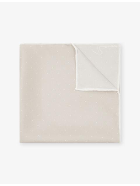 REISS Liam Polka-Dot Silk Pocket Square