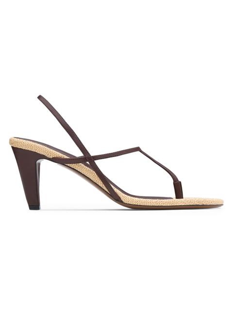 NEOUS Women's Arneb 65MM Leather & Raffia Slingback Sandals - Dark Chocolate Natural