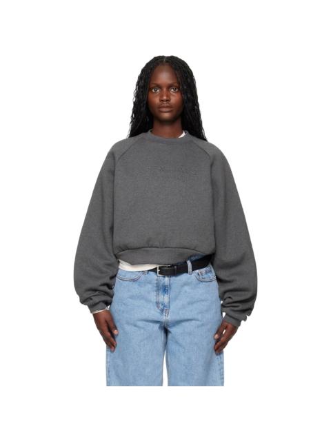 ESSENTIALS Gray Holiday Embossed 90s Raglan Crewneck Sweatshirt