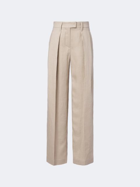 Brunello Cucinelli Monili pleated linen wide-leg pants