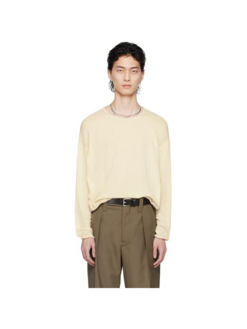 Off-White Scoop Neck Long Sleeve T-Shirt