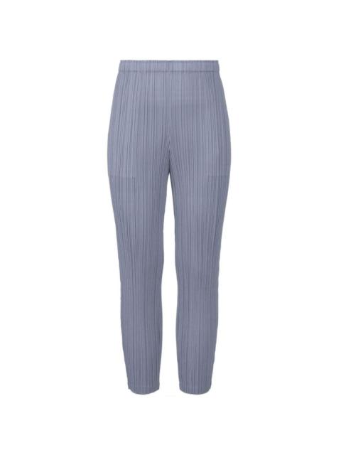 plissÃ©-effect elasticated-waist trousers