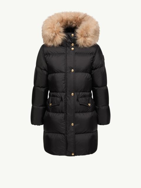 Moncler Aphroties Shearling Trimmed Hooded Long Down Parka