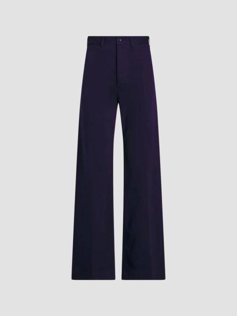 Polo Ralph Lauren Women's Wide-Leg Cotton-Blend Twill Pants - Cruise Navy