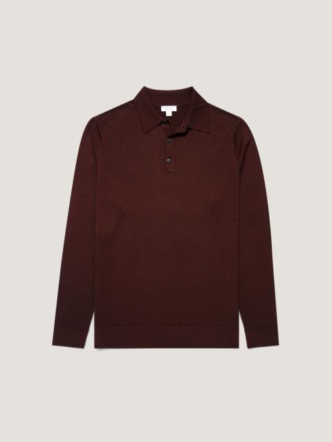 Sunspel Extra‑Fine Merino Knitted Polo Shirt