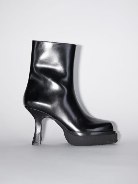 Acne Studios Platform heel leather ankle boots - Black