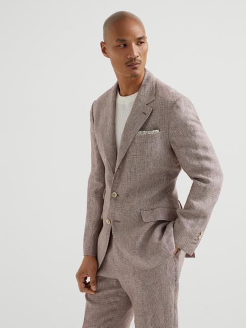 Brunello Cucinelli Linen Prince of Wales deconstructed Cavallo blazer