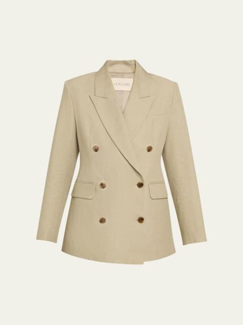 HEIRLOME Estelle Double-Breasted Blazer in Linen