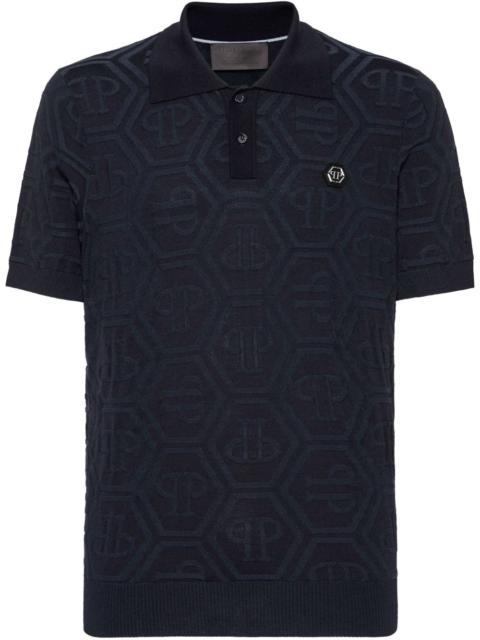 PHILIPP PLEIN monogram-jacquard polo shirt